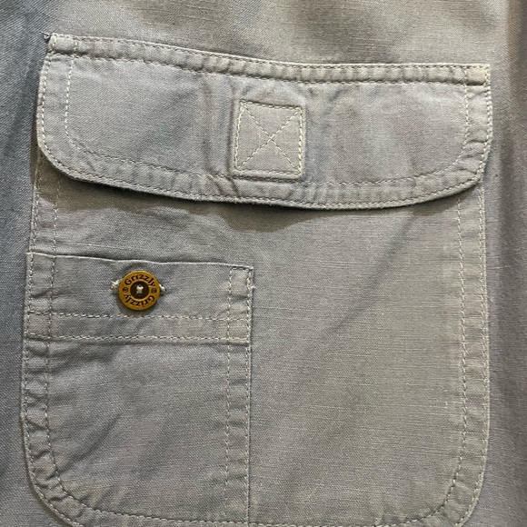 Grizzly mens shirt short sleeve blue size large - Picture 8 of 9